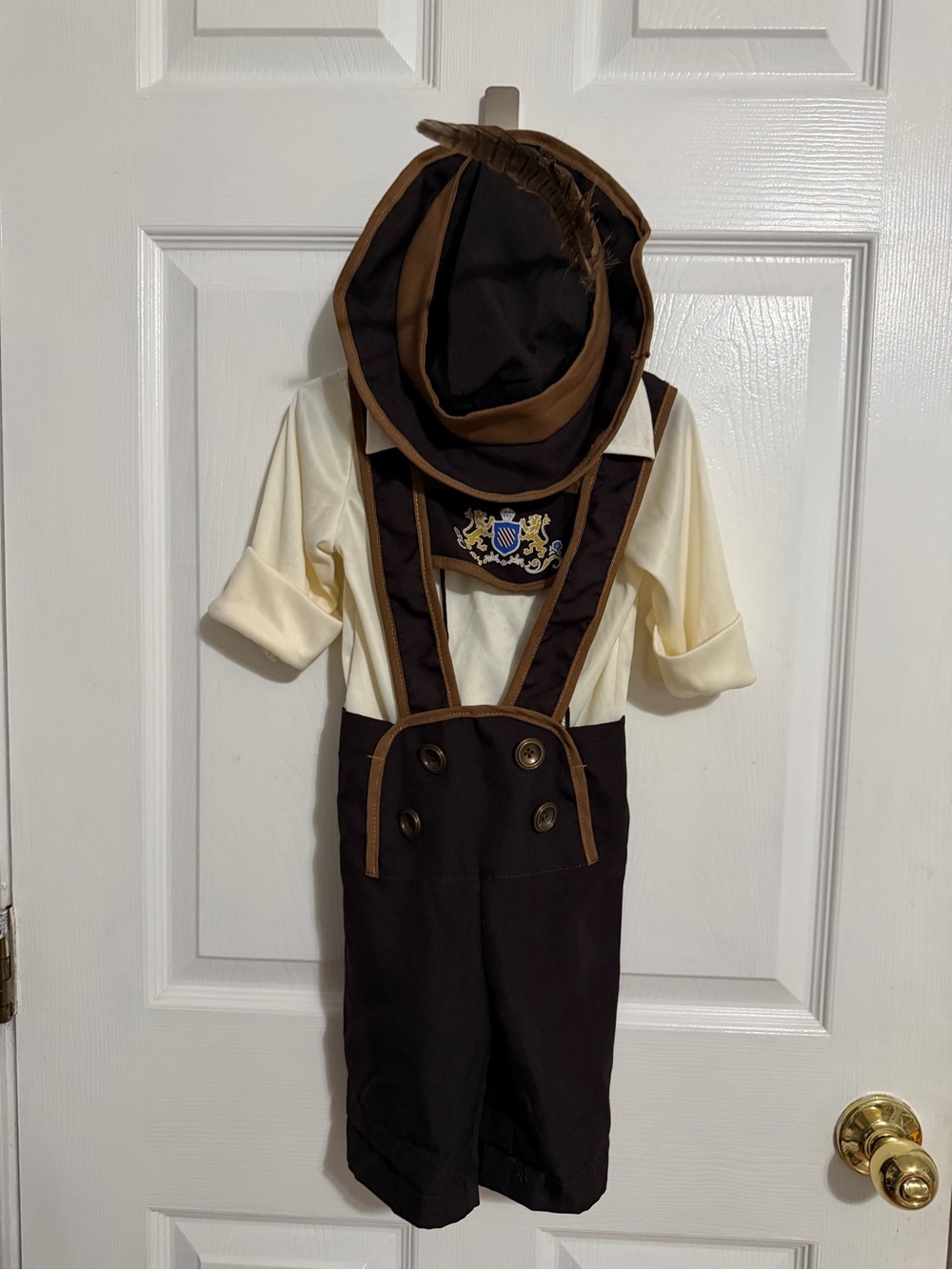 Kids 2T Brown and Cream Oktoberfest Costume with Hat